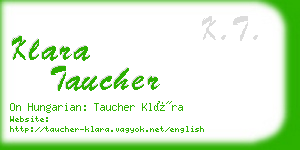 klara taucher business card